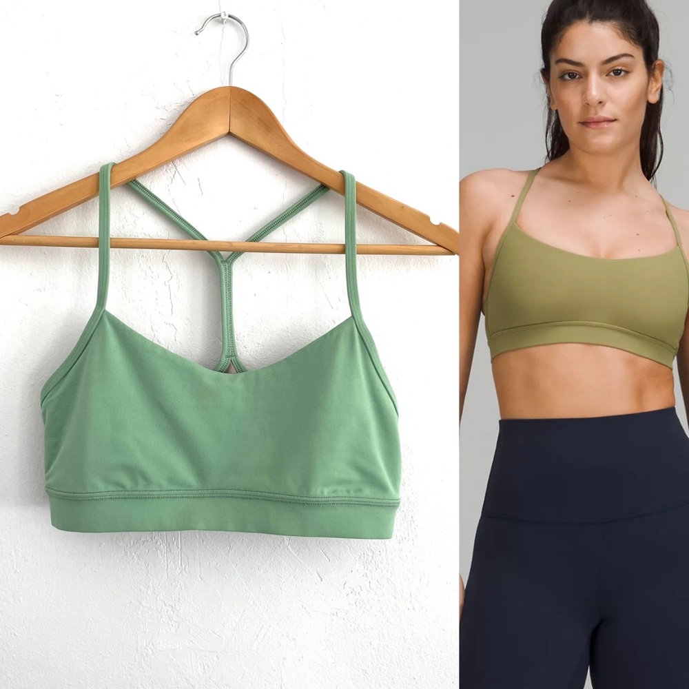 Lululemon Sports Bra Flow Y Nulu, Light green size 8